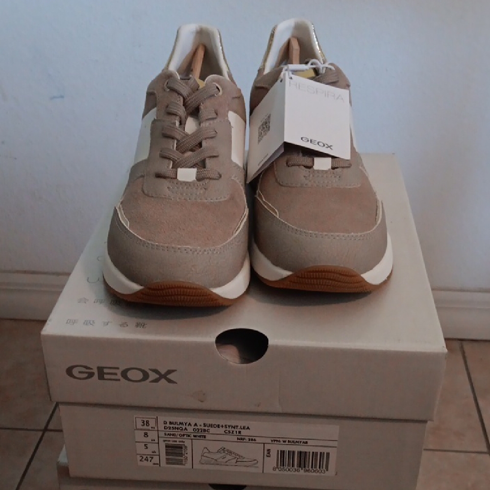 Geox Beige and White Sneakers
